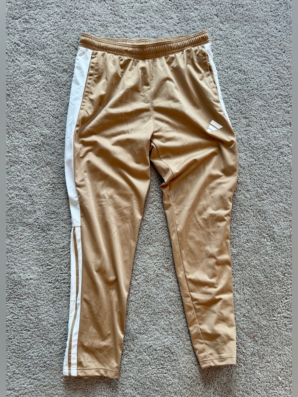 Adidas M 3S TR CB SNP Multi sport Pants W/snaps. Mens Lg. Tan (JW2981). NWT